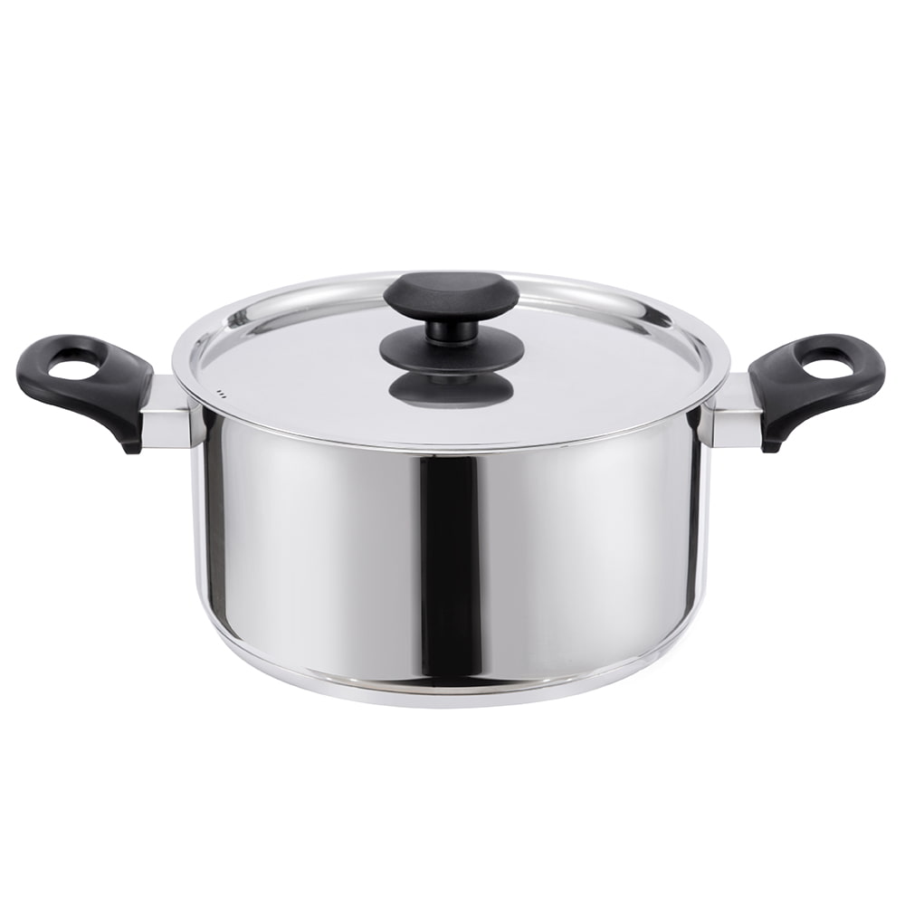 Pentola con coperchio in acciaio inox 18/8 con maniglia doppia da 24 * 18 cm JY-2418RS