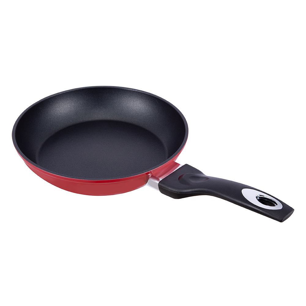 Padella in alluminio antiaderente nero/rosso 22*4,5 cm senza coperchio JY-RF29-1-2245