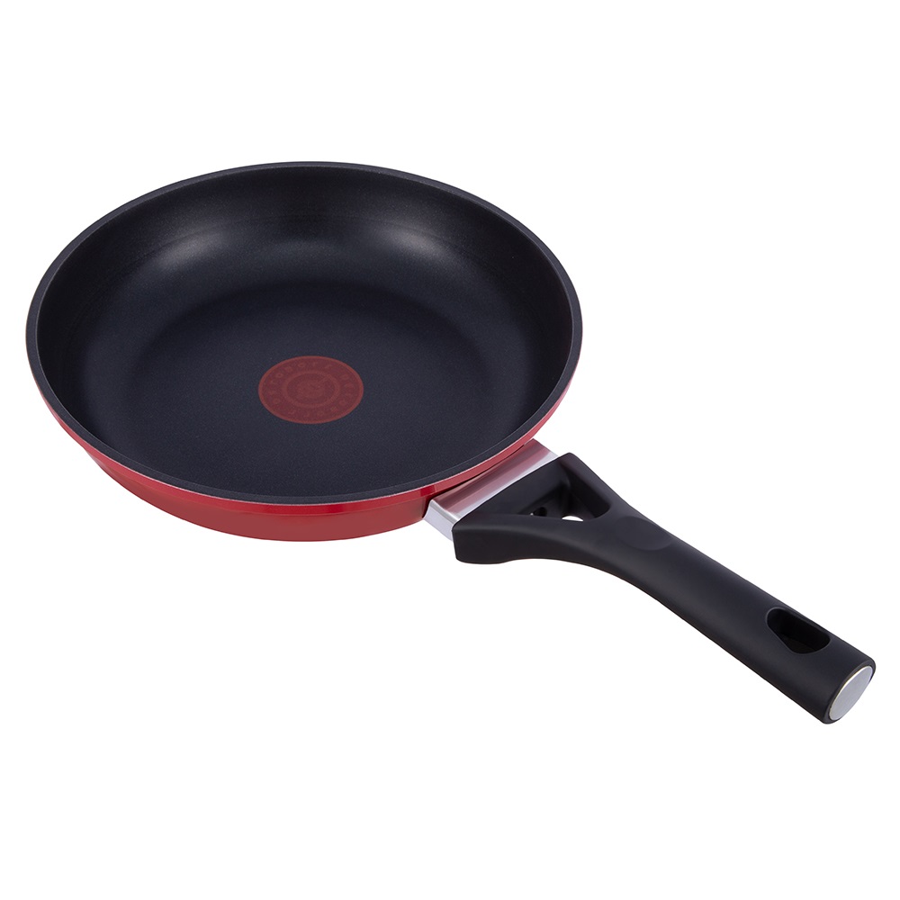 Padella in alluminio termocromico rosso antiaderente da 24 * 5,0 cm senza coperchio JY-HHDL22-2450