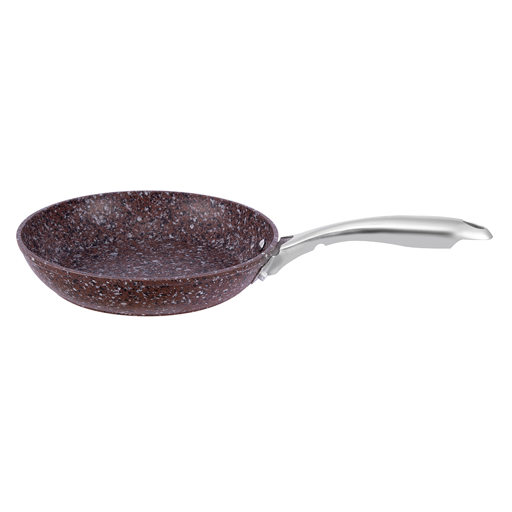 Padella in alluminio antiaderente rivestita in granito da 24 * 4,7 cm senza coperchio JY-HGYG-1-2447